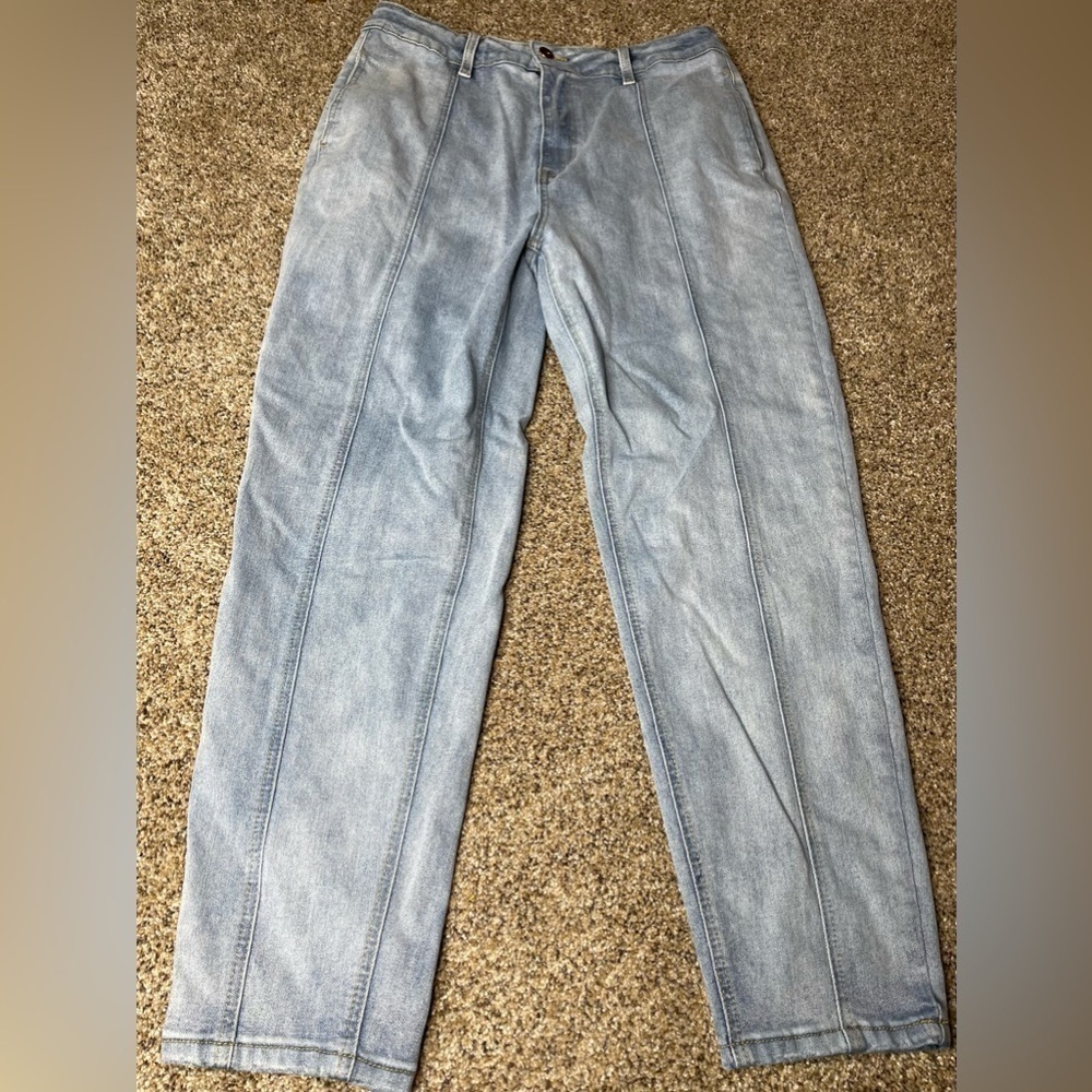 Mele E Pere Womens Jeans Size Large Light Wash High Waist Tapered